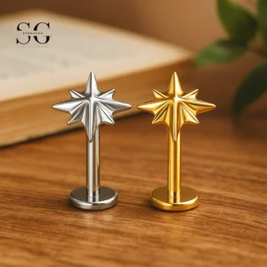SG4076 F136 Labrets Titanium με σχέδια με θέμα το αστέρι-Κοσμήματα διάτρησης εμφυτεύματος