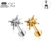 SG4076 Titanium Star Piercing Jewelry with White Zircon