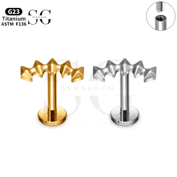 SG4229 Titanium Minimalist Lip Piercing Threaded Labret