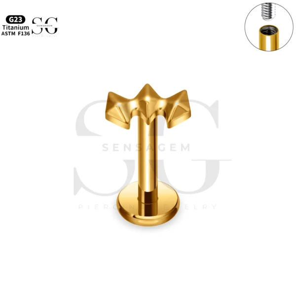 SG4229 Titanium Minimalist Lip Piercing Threaded Labret - Image 3