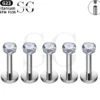 SGYS1080 Titanium Labret Piercing with Colorful 5A Zircon - Image 6