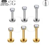 SGYS1080 Titanium Labret Piercing with Colorful 5A Zircon