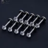 SGYS1080 Titanium Labret Piercing with Colorful 5A Zircon - Image 5
