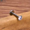 SGYS1080 Titanium Labret Piercing with Colorful 5A Zircon - Image 7