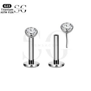 SG4215 Threadless Titanium Labret for Lip or Medusa Piercing