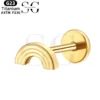 SGYS1102 Titanium Threaded Labret with Rainbow-Shaped Zircon - Image 2