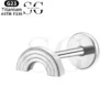 SGYS1102 Titanium Threaded Labret with Rainbow-Shaped Zircon