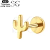 SGYS1103 Cactus-Shaped Titanium Threaded Labret with Custom Zircon - Image 2