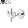 SGYS1103 Cactus-Shaped Titanium Threaded Labret with Custom Zircon