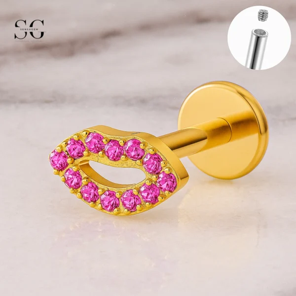 SGYS1153 – Lip Shape Zircon Labret for Piercing Upgrade - Image 2