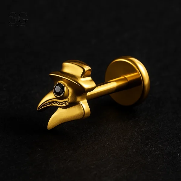 SGYS1155 – Titanium Eye Labret with Black Zircon for Edgy Looks - Image 2
