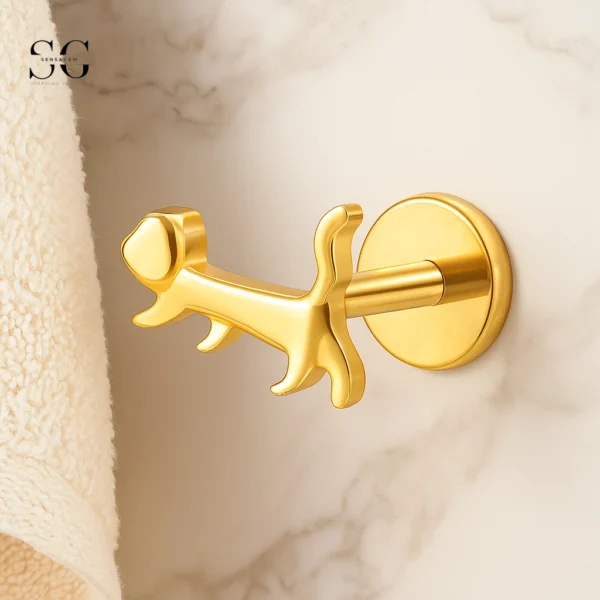 SGYS1158 – Cute Dog Labret Stud for Pet-Themed Piercings - Image 2