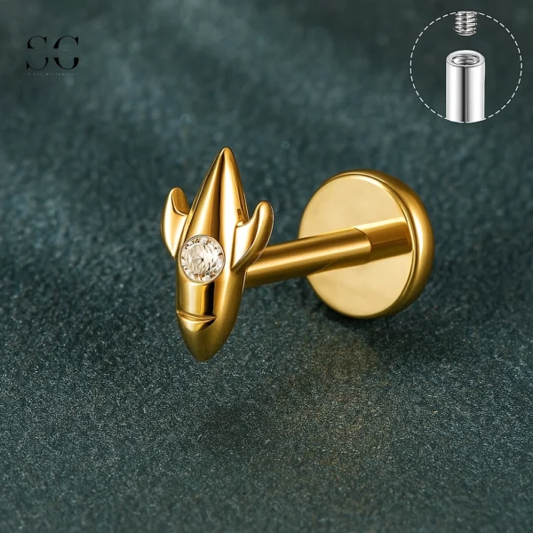 SGYS1160 – Titanium UFO Labret for Futuristic Piercing Brands - Image 2