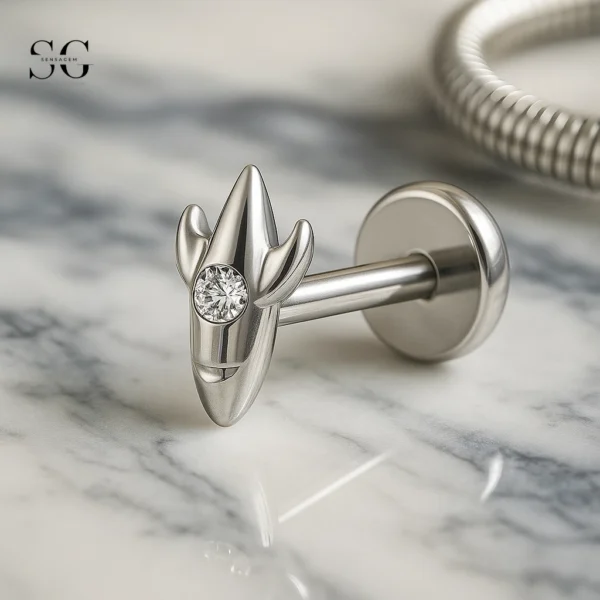 SGYS1160 – Titanium UFO Labret for Futuristic Piercing Brands