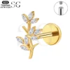 SGYS1161 Branch Design Threaded Labret – Customizable Zircon & Metal