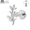 SGYS1161 Branch Design Threaded Labret – Customizable Zircon & Metal - Image 2