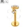 SGYS1163 Multi-Zircon Pendant Threaded Labret – Customizable Design - Image 2