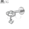 SGYS1163 Multi-Zircon Pendant Threaded Labret – Customizable Design