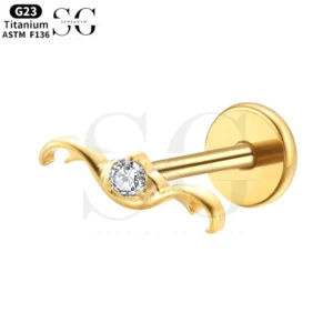 Sgys1168 gängade labret med ögonglob & Lash design - piercing smycken
