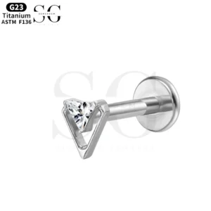 SGYS1169 V-formet zirkon Titanium Labret-Engros piercing smykker