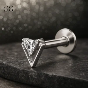 SGYS1169 V σχήμα V zircon Titanium Labret-Χονδρικό διάτρηση κοσμήματα
