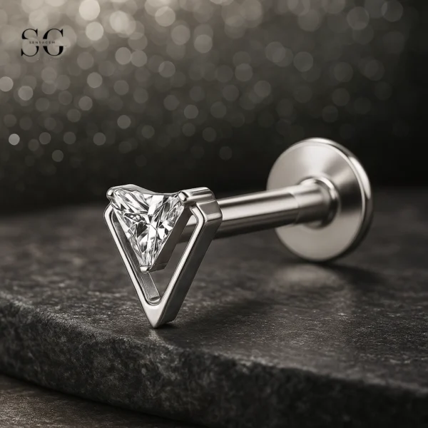 SGYS1169 V-Shaped Zircon Titanium Labret – Wholesale Piercing Jewelry