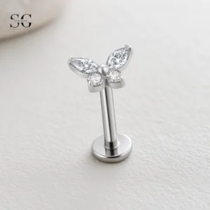SGYS1170 - Fashion Butterfly Lip Stud, Προσαρμοσμένο F136 Titanium Labret