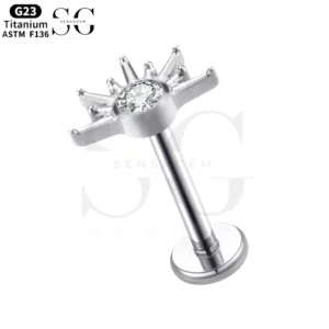 SGYS1174 Titanium Eye Labret with Zircon – Body Piercing Jewelry