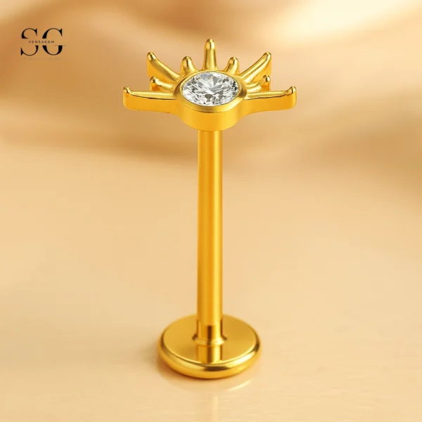 SGYS1174 Titanium Eye Labret with Zircon – Body Piercing Jewelry - Image 2