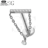 SGYS1176 Horizontal Zircon Dangle Labret – Titanium Piercing Wholesale