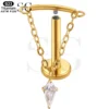 SGYS1177 Diamond-Shaped Zircon Dangle Labret – Titanium Jewelry - Image 2