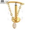 SGYS1178 Marquise Zircon Dangle Labret – Titanium Piercing Jewelry - Image 2