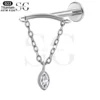 SGYS1178 Marquise Zircon Dangle Labret – Titanium Piercing Jewelry