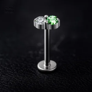 SGYS1181 Δύο τόνοι CZ Titanium Labret για διάτρηση κοσμήματος