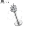 SGYS1182 Leaf Design CZ Titanium Labret for Wholesale Piercing
