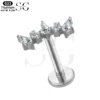 SGYS1183 Alternating CZ Marquise & Round Titanium Labret