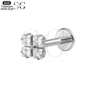 Sgys1186 geométrica de zircônia titânio labret piercing