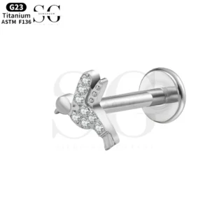 SGYS1187 Titanium Labret em forma de pássaro para piercing labial