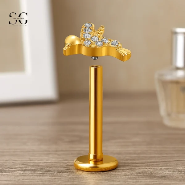 SGYS1187 Bird-Shaped Titanium Labret for Lip Piercing - Image 2