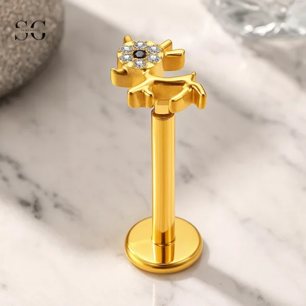 SGYS1189 Dog-Shaped Titanium Labret for Piercing Wholesale - Image 2