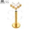 SGYS1191 Five-Zircon Titanium Labret for Piercing Wholesale - Image 2