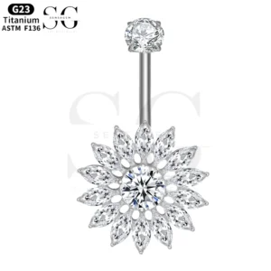 SGYS6038 Titanium Girlower Belly Ring para atacado