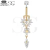 SGYS6042 Fashion Long Pendant Internally Threaded Belly Ring Wholesale - Image 2