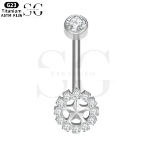 SGYS6043 Round Trendy Internally Threaded Belly Ring Bulk