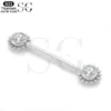 SGYS9026 - Round CZ Nipple Ring Implant Grade Titanium