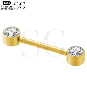 SGYS9030 bijoux de mamelon fileté en interne - Design minimaliste, F136 Titane