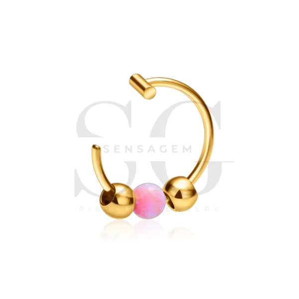 SG3115 Opal Nose Ring Hoop for Nose Piercing Jewelry - Image 2