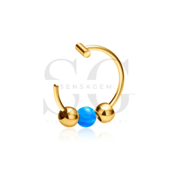 SG3115 Opal Nose Ring Hoop for Nose Piercing Jewelry - Image 3
