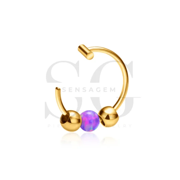 SG3115 Opal Nose Ring Hoop for Nose Piercing Jewelry - Image 4