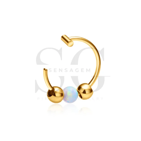 SG3115 Opal Nose Ring Hoop for Nose Piercing Jewelry - Image 5